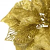 Online Christmas Warehouse Gold Sequin & Glitter Poinsettia Decorative Christmas Flower Pick - 26Cm