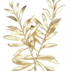 Best Sale Christmas Warehouse Gold Thin Leaf Christmas Bush Two Branch Decorative Spray Pick - 26Cm