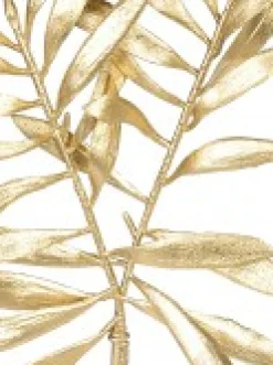 Best Sale Christmas Warehouse Gold Thin Leaf Christmas Bush Two Branch Decorative Spray Pick - 26Cm