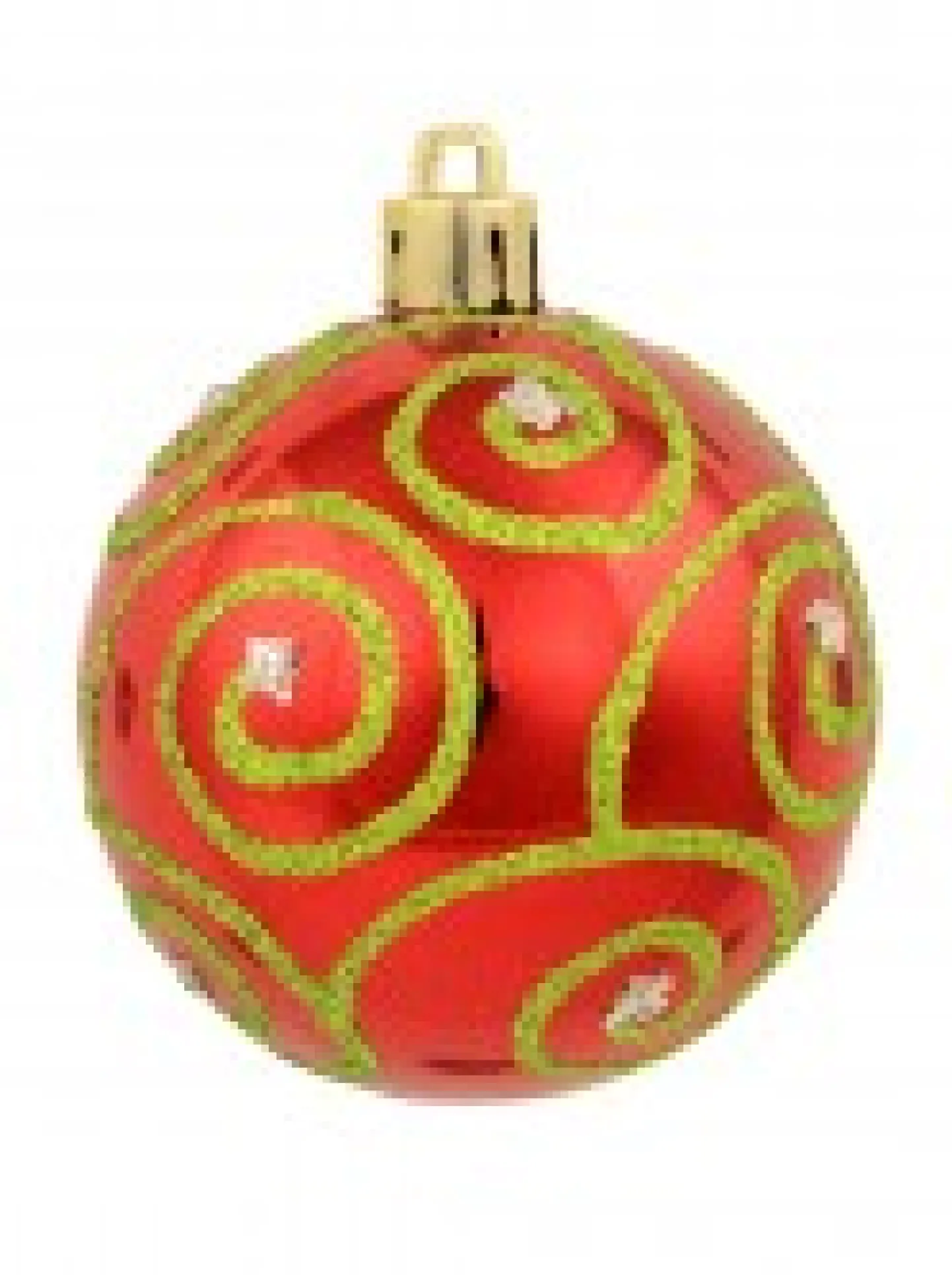 Best Christmas Warehouse Green & Red Christmas Baubles With 4 Glitter Designs & Shiny - 9 X 60Mm