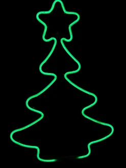 Best Sale Christmas Warehouse Green Christmas Tree & Star Neon Flex Rope Light Silhouette - 60Cm
