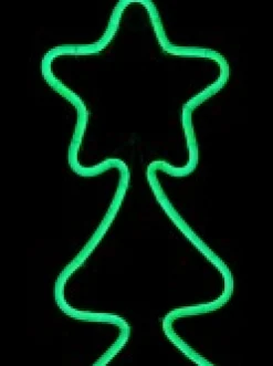 Best Sale Christmas Warehouse Green Christmas Tree & Star Neon Flex Rope Light Silhouette - 60Cm