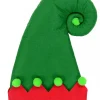 Hot Christmas Warehouse Green Curl Top Felt Traditional Christmas Elf Hat - One Size Fits Most