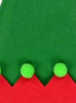 Hot Christmas Warehouse Green Curl Top Felt Traditional Christmas Elf Hat - One Size Fits Most