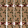 Online Christmas Warehouse Holly Leaf & Berries On Kraft Paper Christmas Cracker Bon Bons - 50 X 30Cm