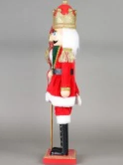 New Christmas Warehouse Large Classic Christmas Nutcracker With Finial Staff Decorative Ornament - 59Cm