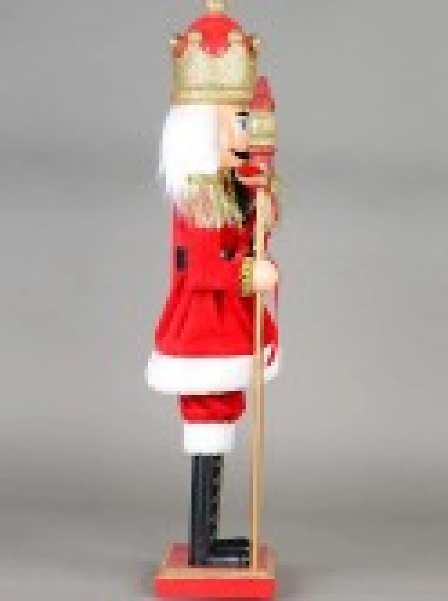 New Christmas Warehouse Large Classic Christmas Nutcracker With Finial Staff Decorative Ornament - 59Cm