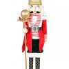 Clearance Christmas Warehouse Large Classic Christmas Nutcracker With Ball Staff Decorative Ornament - 59Cm