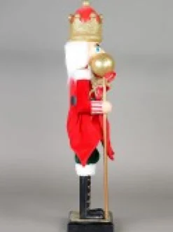 Clearance Christmas Warehouse Large Classic Christmas Nutcracker With Ball Staff Decorative Ornament - 59Cm