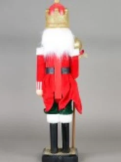 Clearance Christmas Warehouse Large Classic Christmas Nutcracker With Ball Staff Decorative Ornament - 59Cm