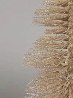 Sale Christmas Warehouse Large Glittered Champagne Spiral Pine Needle Christmas Table Top Tree - 30Cm