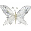 Fashion Christmas Warehouse Large Platinum Butterfly With Sheer Wings Decorative Christmas Pick - 32Cm