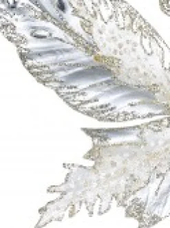 Fashion Christmas Warehouse Large Platinum Butterfly With Sheer Wings Decorative Christmas Pick - 32Cm