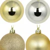Sale Christmas Warehouse Light Gold Metallic & Gold Glitter, Matte & Metallic Baubles - 12 X 60Mm