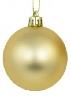Sale Christmas Warehouse Light Gold Metallic & Gold Glitter, Matte & Metallic Baubles - 12 X 60Mm