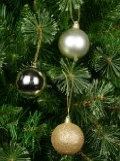 Sale Christmas Warehouse Light Gold Metallic & Gold Glitter, Matte & Metallic Baubles - 12 X 60Mm