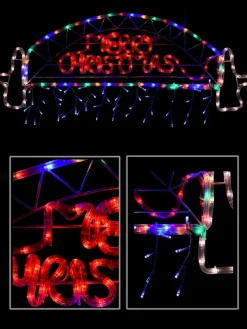 Discount Christmas Warehouse Merry Christmas Sydney Harbour Bridge Rope Light Silhouette - 95Cm
