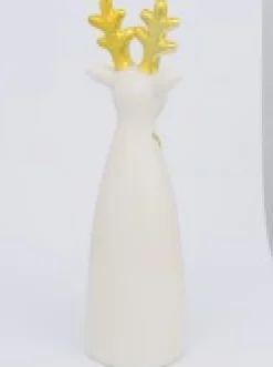 Flash Sale Christmas Warehouse Modern Chic Look Gloss Reindeer Ceramic Christmas Ornament - 16Cm
