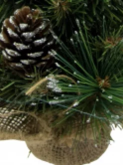 Clearance Christmas Warehouse Morning Frost With Pine Cones Table Top Christmas Tree With 37 Tips - 30Cm