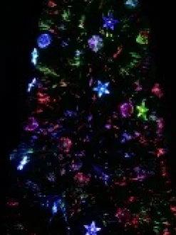 Best Sale Christmas Warehouse Multi Colour Fibre Optic Christmas Tree With Baubles, Led Stars & 90 Tips - 90Cm