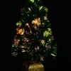 Best Christmas Warehouse Multi Colour Fibre Optic Christmas Tree With 12 Baubles & 60 Tips - 60Cm