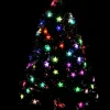 Hot Christmas Warehouse Multi Colour Fibre Optic Christmas Tree With 85 Tips & Led Stars - 90Cm