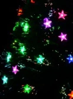 Hot Christmas Warehouse Multi Colour Fibre Optic Christmas Tree With 85 Tips & Led Stars - 90Cm