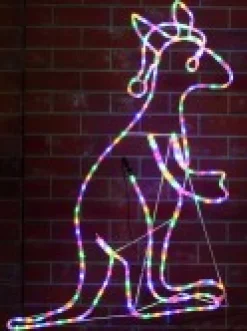 Shop Christmas Warehouse Multi Colour Led Buru The Christmas Kangaroo Light Display Silhouette - 1.1M