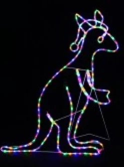 Shop Christmas Warehouse Multi Colour Led Buru The Christmas Kangaroo Light Display Silhouette - 1.1M