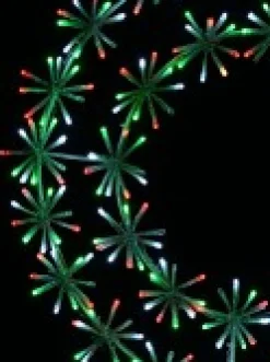 Best Christmas Warehouse Multi Colour Led Twinkle Wreath With Starburst Branches Light Display - 61Cm
