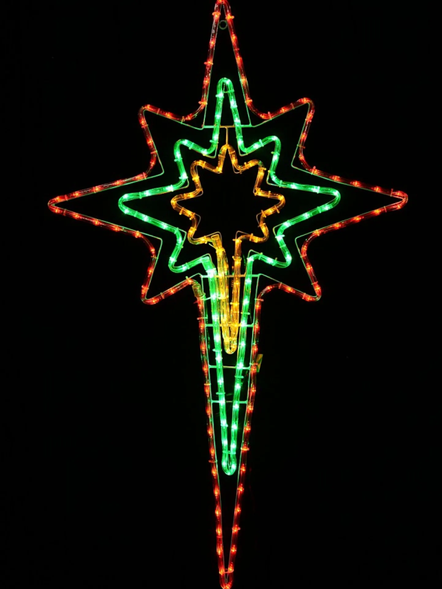 Clearance Christmas Warehouse Multi Colour Star Of Bethlehem Led Rope Light Silhouette - 1.1M