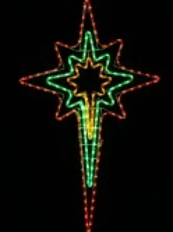 Clearance Christmas Warehouse Multi Colour Star Of Bethlehem Led Rope Light Silhouette - 1.1M