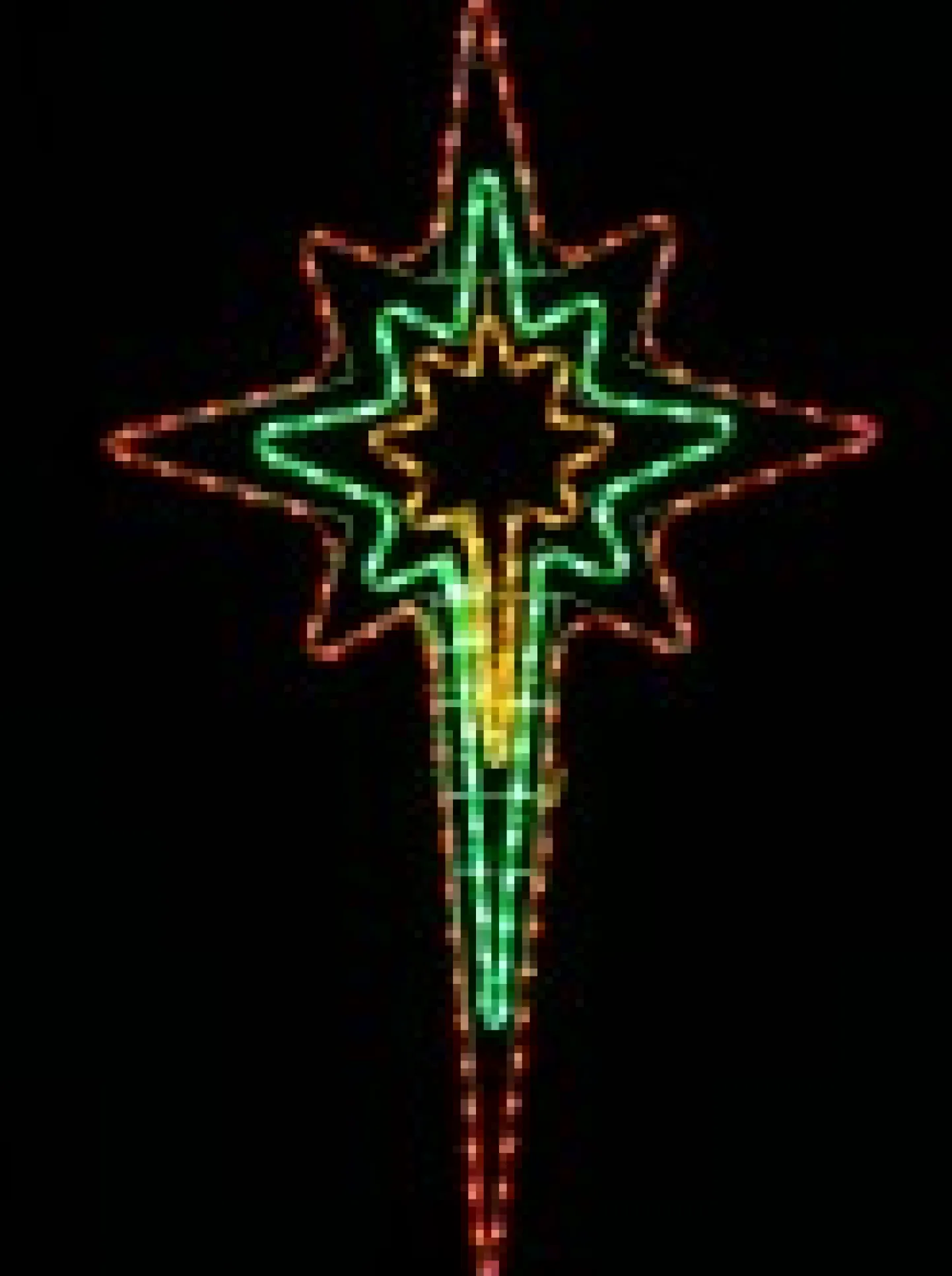 Clearance Christmas Warehouse Multi Colour Star Of Bethlehem Led Rope Light Silhouette - 1.1M