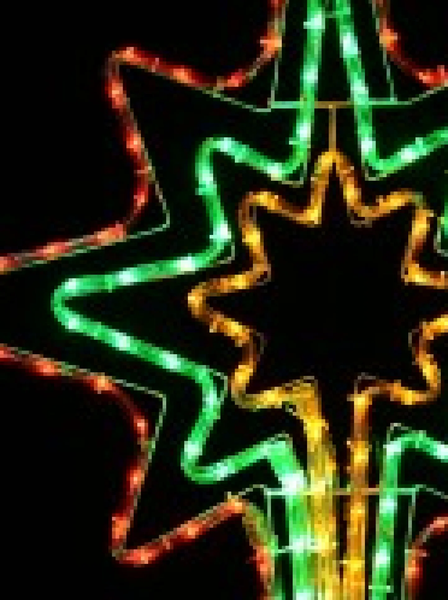Clearance Christmas Warehouse Multi Colour Star Of Bethlehem Led Rope Light Silhouette - 1.1M