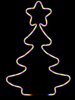 Flash Sale Christmas Warehouse Multi Fluro Colour Christmas Tree Neon Christmas Light Silhouette - 58Cm