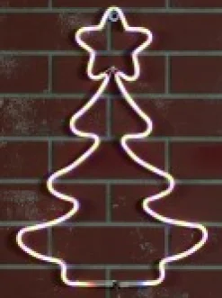 Flash Sale Christmas Warehouse Multi Fluro Colour Christmas Tree Neon Christmas Light Silhouette - 58Cm