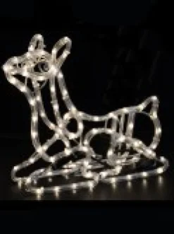 Store Christmas Warehouse Neutral White Led Rope Light 3D Animated Reindeer Family Display - 3 Set