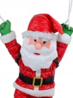 Best Christmas Warehouse Padded Parachuting Santa With Backpack Outdoor Hanging Decoration - 1.2M