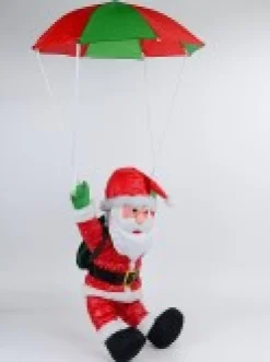 Best Christmas Warehouse Padded Parachuting Santa With Backpack Outdoor Hanging Decoration - 1.2M