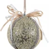 Online Christmas Warehouse Panel Pattern Decorated Bauble Christmas Tree Hanging Decoration - 80Mm
