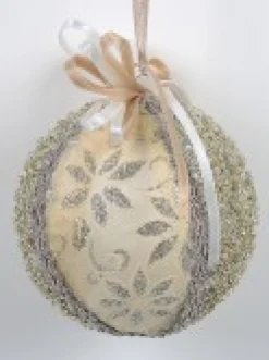 Online Christmas Warehouse Panel Pattern Decorated Bauble Christmas Tree Hanging Decoration - 80Mm