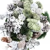 Cheap Christmas Warehouse Pine Cones With Snowflakes, Berries & Bells Christmas Decoration Mix - 350G