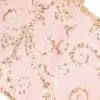Online Christmas Warehouse Pink Fabric Christmas Ribbon With Gold Glitter Filigree Pattern & Edging - 3M