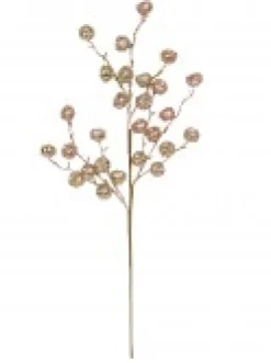 Store Christmas Warehouse Pink Glitter Large Berries Decorative Christmas Spray Stem - 51Cm