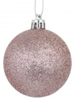 Hot Christmas Warehouse Pink Glittered, Matte & Metallic Christmas Bauble Decorations - 12 X 60Mm
