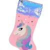 Shop Christmas Warehouse Pink Velvet With Fabulous Unicorn & Mane Applique Christmas Stocking - 48Cm