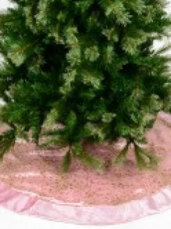 Cheap Christmas Warehouse Pink With Gold Sequin Starburst Pattern Christmas Tree Skirt - 1.2M