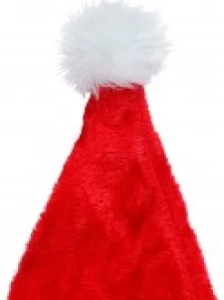 Online Christmas Warehouse Plush Red Traditional Christmas Santa Hat - One Size Fits Most