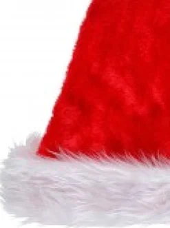 Online Christmas Warehouse Plush Red Traditional Christmas Santa Hat - One Size Fits Most