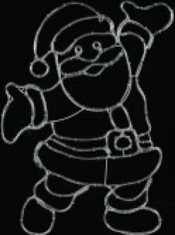 Clearance Christmas Warehouse Red & Cool White Led Jolly Posing Santa Twinkle Light Display Silhouette - 1M